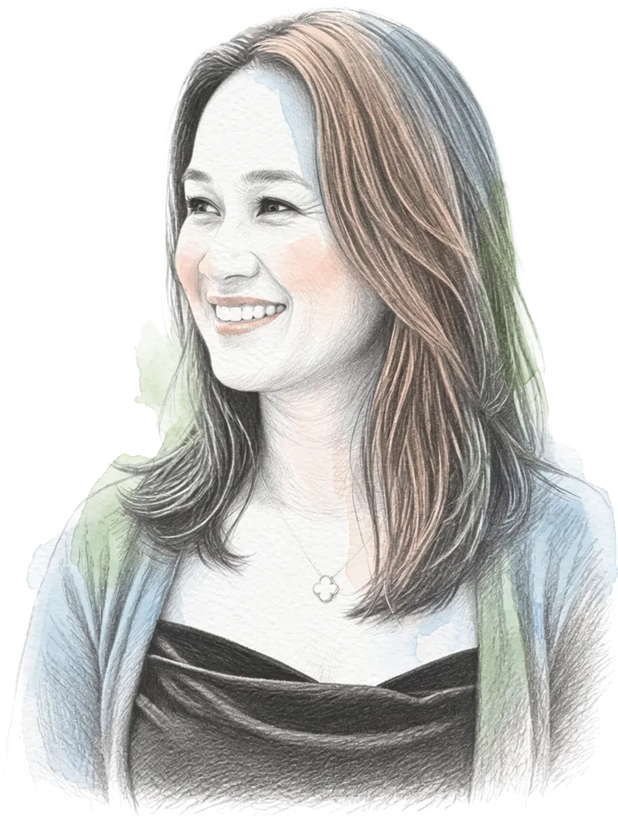 Kathy (Thu) Mai, Founding Partner & Studio Director at Origin House, illustrated