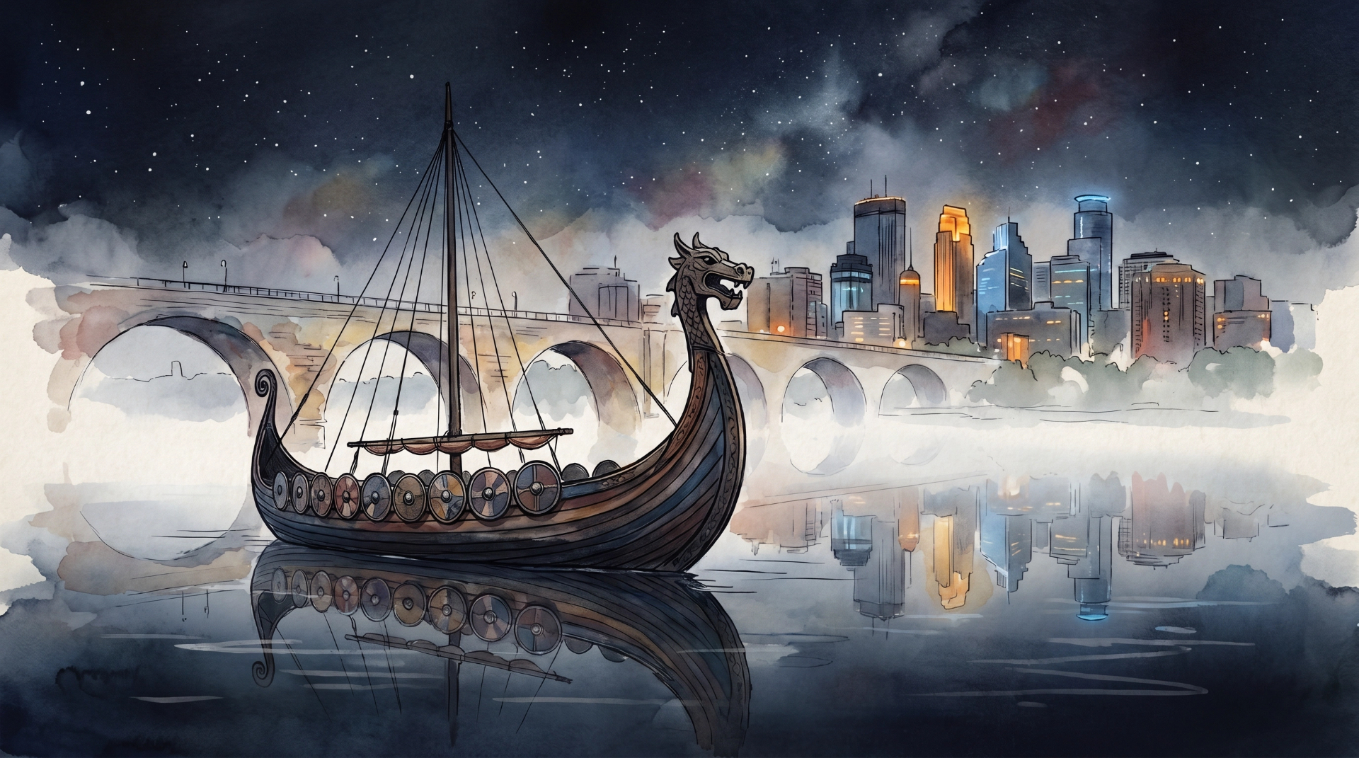 The Odyssey - viking watercolor