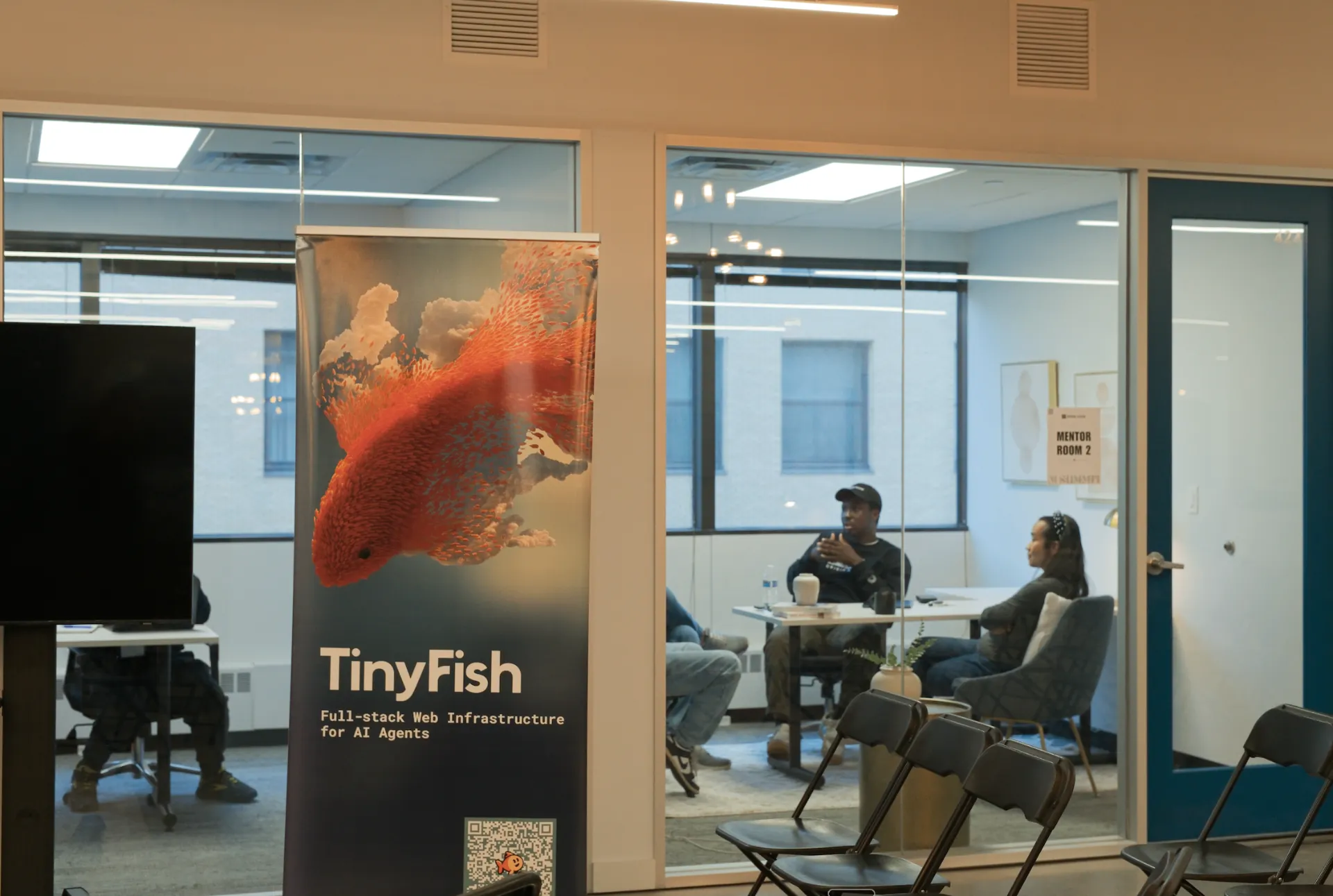 TinyFish partner banner at the O1 Summit